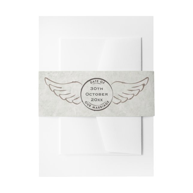 Vintage Destination Wedding Invitation Belly Band (Front Example)