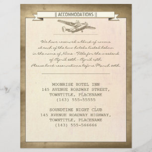 vintage destination wedding ticket- accommodations