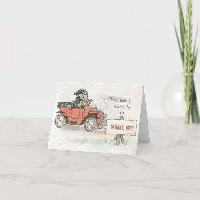 Vintage Detroit Auto Note card (Front)