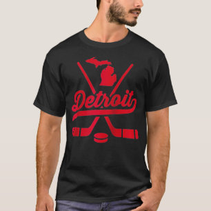 Vintage Detroit Ice Hockey Sticks Sports Team Fan T-Shirt