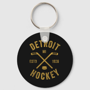 Vintage Detroit Mi Ice Hockey Sticks Detroit Hocke Keychain