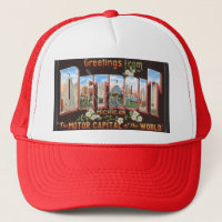 Vintage Detroit Postcard Hat