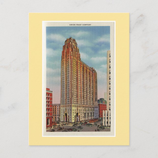 Vintage Detroit Union Trust Company Postcard (Front)