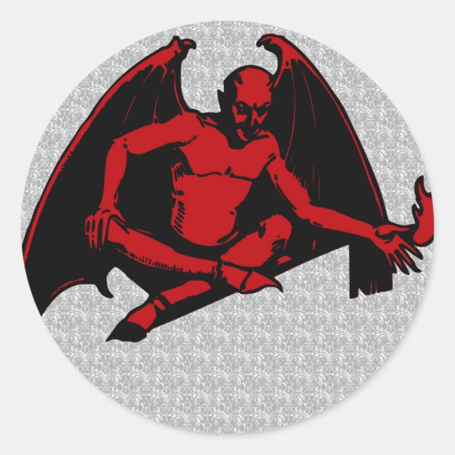 Vintage Devil Classic Round Sticker (Front)