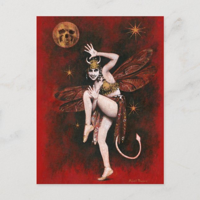 Vintage Devil Lady Postcard (Front)