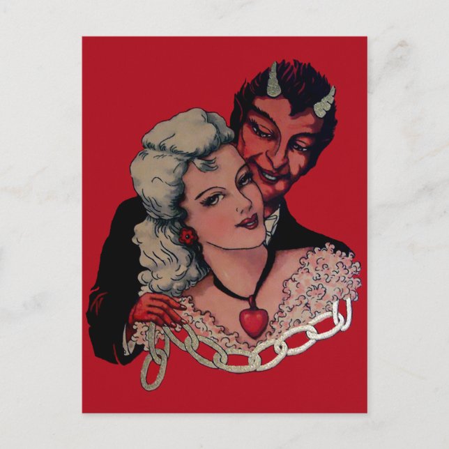 Vintage Devil Valentines Day Postcard (Front)