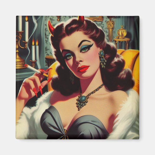 Vintage Devil Woman Magnet (Front)
