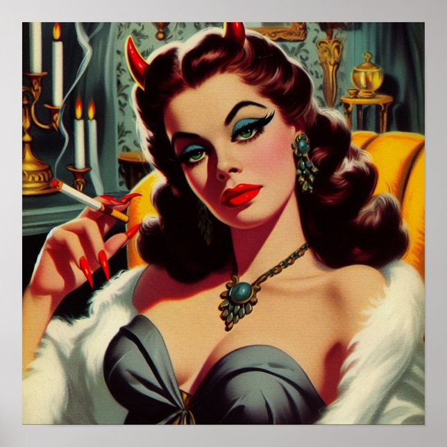 Vintage Devil Woman Poster (Front)