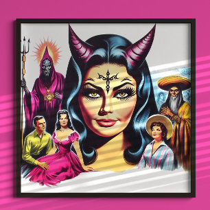 Vintage Devil Woman Poster