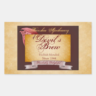Vintage Devil's Brew Halloween Bottle Stickers