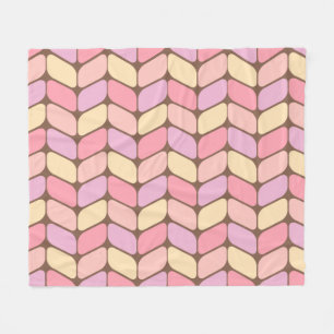 Vintage Diagonal Rectangles Ice Cream Fleece Blanket