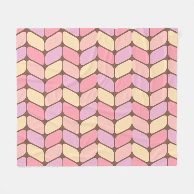 Vintage Diagonal Rectangles Ice Cream Fleece Blanket (Front (Horizontal))