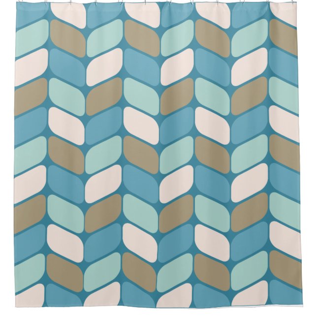 Vintage Diagonal Rectangles Light Blue Gold White (Front)