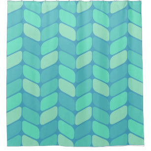 Vintage Diagonal Rectangles Ocean Green