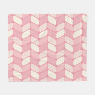 Vintage Diagonal Rectangles Pink Vanilla Fleece Blanket