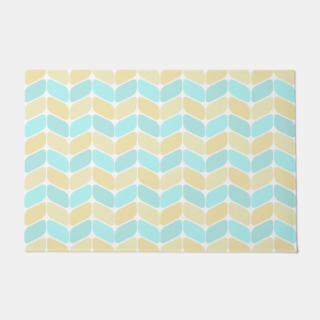 Vintage Diagonal Rectangles Sandy Beach Doormat (Front)