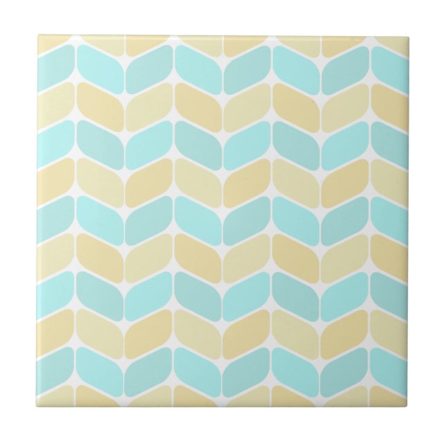 Vintage Diagonal Rectangles Sandy Beach Tile (Front)