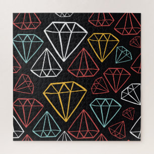 Vintage diamond design, seamless pattern jigsaw puzzle