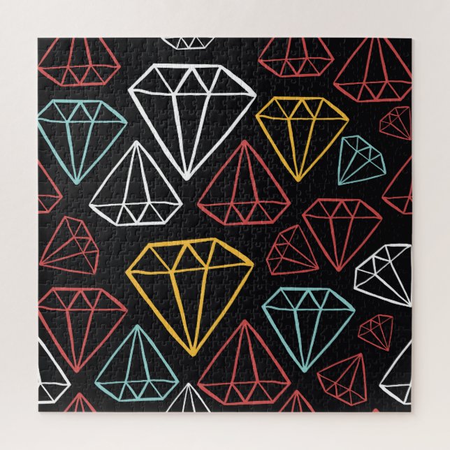Vintage diamond design, seamless pattern jigsaw puzzle (Vertical)