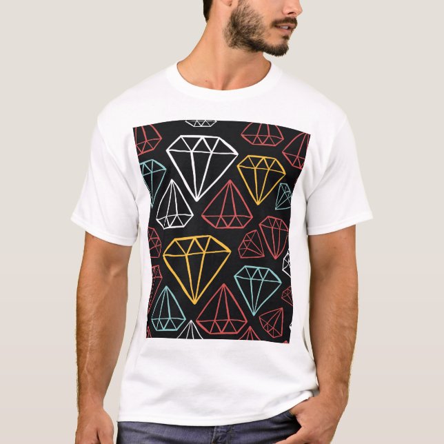 Vintage diamond design, seamless pattern T-Shirt (Front)