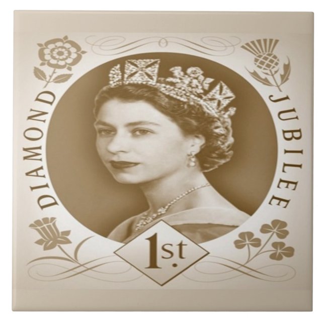 Vintage Diamond Jubilee Celebration Tiles (Front)