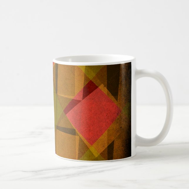 Vintage diamonds and squares pattern coffee mug (Right)