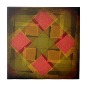 Vintage diamonds and squares pattern tile