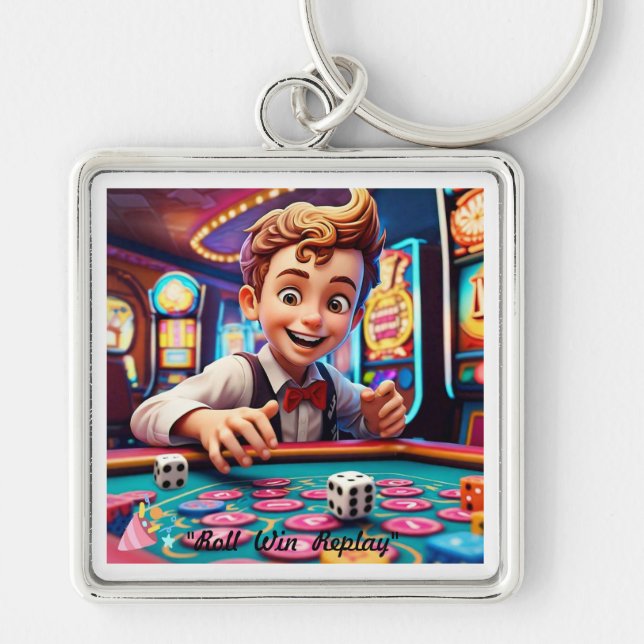 "Vintage Dice Gamble" Keychain (Front)