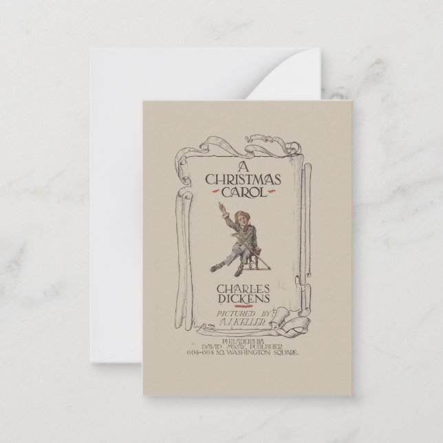 Vintage Dickens A Christmas Carol Flat Gift Card (Front)