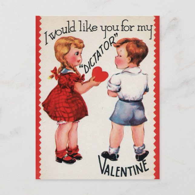 Vintage Dictator Valentines Day Postcard (Front)
