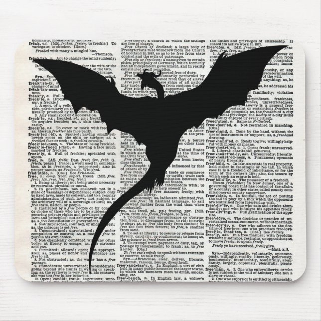 Vintage Dictionary Paper Dragon Medieval Mouse Pad (Front)