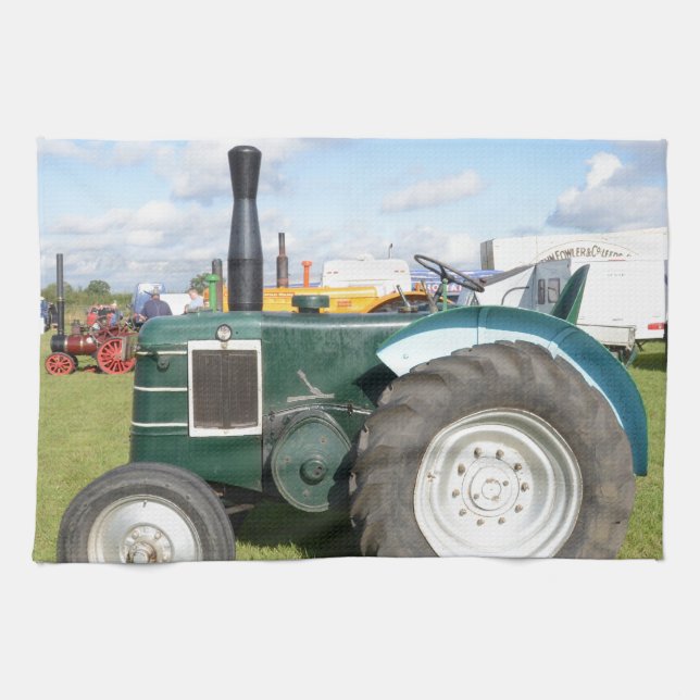 Vintage Diesel Tractor Kitchen Towel (Horizontal)