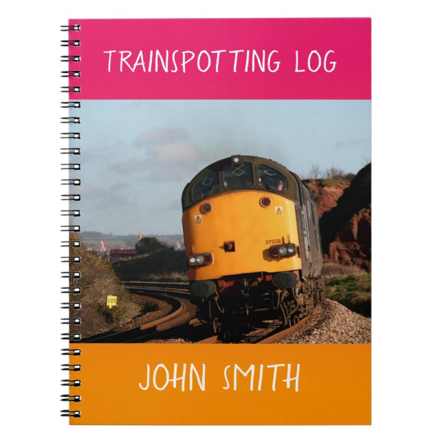 Vintage diesel trainspotting log personalised notebook (Front)