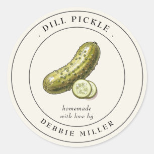 Vintage Dill Pickle canning jar Label