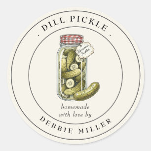 Vintage Dill Pickle in jar canning jar Label