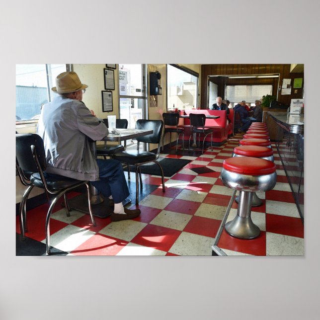 Vintage Diner Interior Poster (Front)
