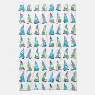 Vintage Dinghies Kitchen Towel
