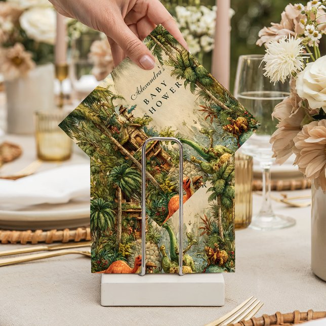 Vintage Dino Baby Shower Napkin (Creator Uploaded)