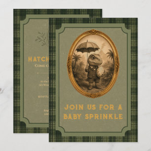 Vintage Dinosaur Baby Sprinkle Invitation