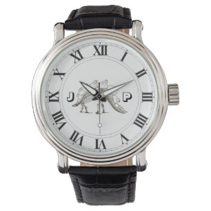 Vintage Dinosaur Men's Leather Strap Watch