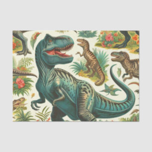 Vintage Dinosaur Painting Tissue Paper