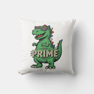 Vintage Dinosaur Sunglasses Prime Cartoon Shirt_1 Throw Pillow