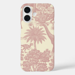 Vintage Dinosaur Toile Pattern Prehistoric Jungle  iPhone 16 Case