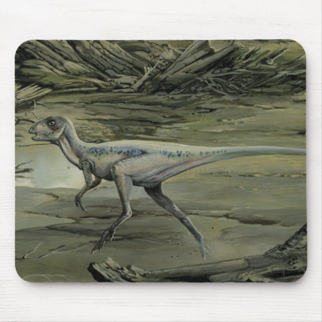Vintage Dinosaurs, a Cretaceous Hypsilophodon Mouse Pad (Front)