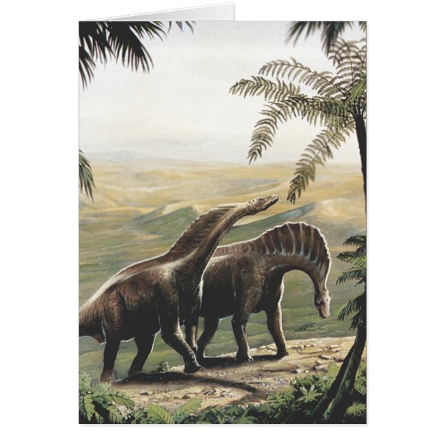 Vintage Dinosaurs, Amargasaurus with Palm Trees (Front)