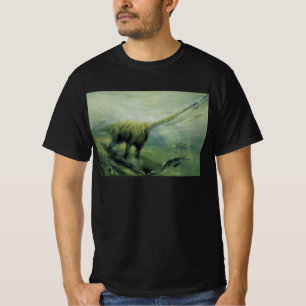 Vintage Dinosaurs, Brachiosaurus Swimming in Ocean T-Shirt