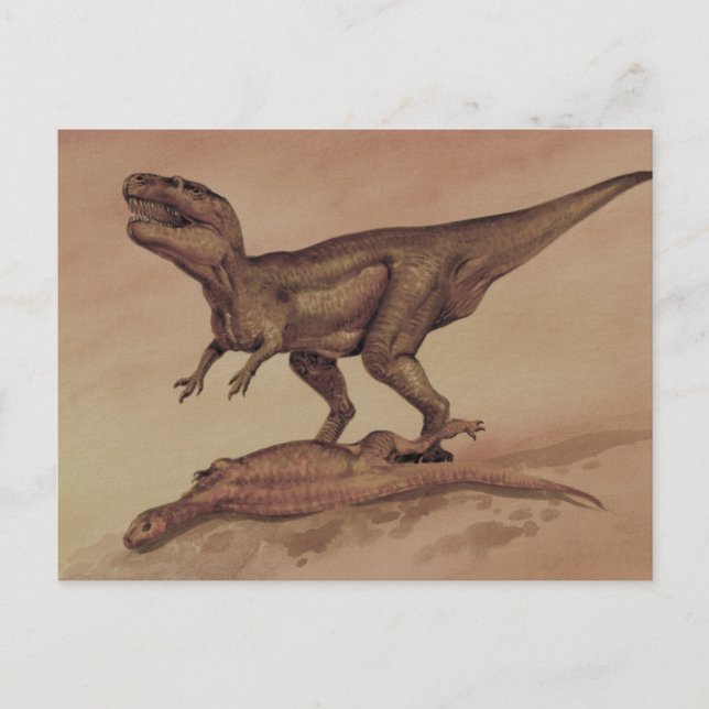 Vintage Dinosaurs, Carnivore Giganotosaurus Postcard (Front)