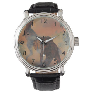 Vintage Dinosaurs, Carnotaurus Roaring in Jungle Watch