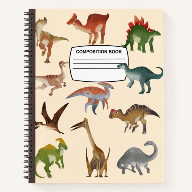 Vintage dinosaurs spiral composition notebook (Front)
