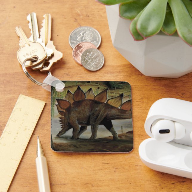 Vintage Dinosaurs, Stegosaurus, Tail with Spikes Keychain (Desk)